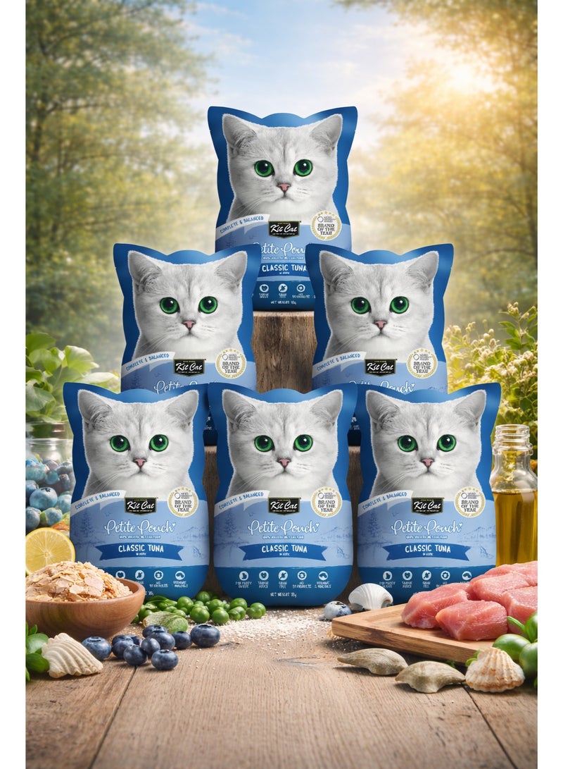 Petite Pouch Classic Tuna Complete & Balanced Premium Wet Cat Food 70g (Pack of 6)